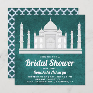 Elegant Indian Taj Mahal Bridal Shower Kaart