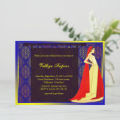 Elegant Indian Wedding Damask Vrijgezellenfeest In Kaart (Staand voorkant)