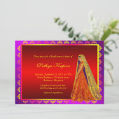 Elegant Indian Wedding Damask Vrijgezellenfeest In Kaart (Staand voorkant)