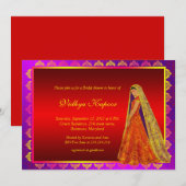 Elegant Indian Wedding Damask Vrijgezellenfeest In Kaart (Voorkant / Achterkant)