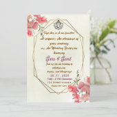 Elegant Indian Wedding Reception Party Invitation Kaart (Staand voorkant)
