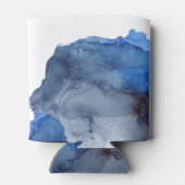 Elegant Indigo Abstracte Waterverf Wedding Custom Blikjeskoeler (Achterkant)