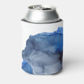 Elegant Indigo Abstracte Waterverf Wedding Custom Blikjeskoeler (Blikje Achterkant)