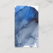Elegant Indigo Abstracte Waterverf Wedding Details Informatiekaartje (Achterkant)