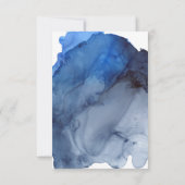 Elegant Indigo Abstracte Waterverf Wedding RSVP Kaartje (Achterkant)