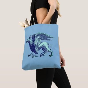 Elegant Indigo Blue Griffin - Legendary Beast Tote Bag