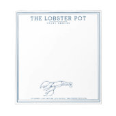 Elegant Indigo Blue Lobster/Seafood Restaurant Notitieblok (Voorkant)