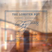Elegant Indigo Blue Lobster/Seafood Restaurant Raamsticker (Vel 2)