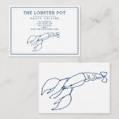 Elegant Indigo Blue Lobster/Seafood Restaurant Visitekaartje (Voorkant / Achterkant)