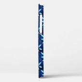 Elegant Indigo Blue Plant Patroon Case-Mate iPhone Case (Achterkant / Links)