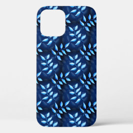 Elegant Indigo Blue Plant Patroon Case-Mate iPhone Case