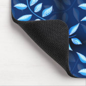 Elegant Indigo Blue Plant Patroon Muismat (Hoek)