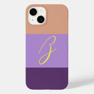 Elegant Indigo Colourblock Monogram Initiaal Lette Case-Mate iPhone 14 Hoesje