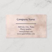 Elegant indigoblauw roze roze roomkleurig patroon visitekaartje (Achterkant)