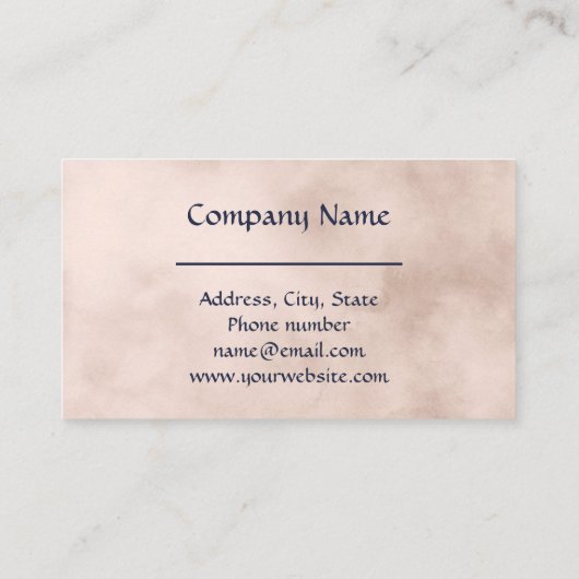 Elegant indigoblauw roze roze roomkleurig patroon visitekaartje (Achterkant)