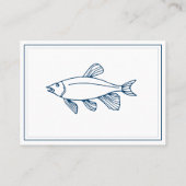 Elegant Indigoblauwe vis - Nautisch / Gevist Visitekaartje (Achterkant)