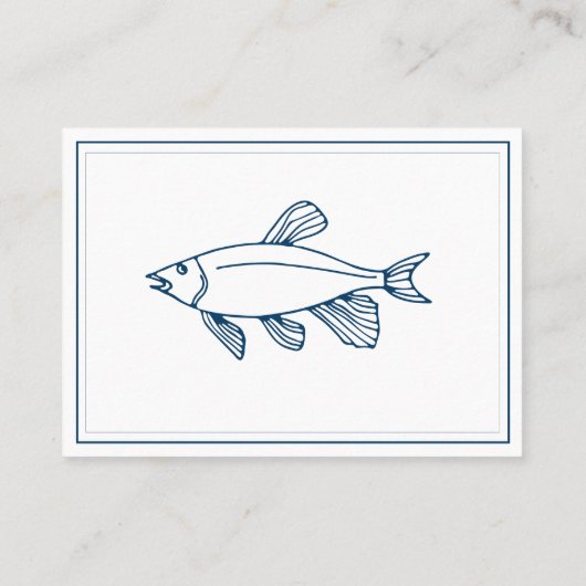 Elegant Indigoblauwe vis - Nautisch / Gevist Visitekaartje (Achterkant)