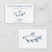 Elegant Indigoblauwe vis - Nautisch / Gevist Visitekaartje (Voorkant / Achterkant)