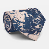 Elegant indigoroze roze roomkleurige patronen stij stropdas (Opgerold)