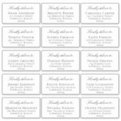 Elegant individueel gastadres bruiloft uitnodiging sticker (Voorkant)