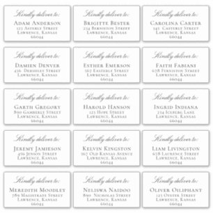 Elegant individueel gastadres bruiloft uitnodiging sticker
