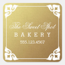 Elegant ingelijst Faux Gold Foil Business Stickers