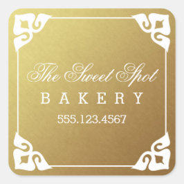 Elegant ingelijst Faux Gold Foil Business Stickers