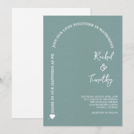 Elegant ingelijst in Faith Dark Slate Grey Wedding Kaart