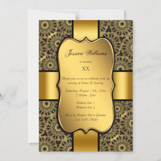 Elegant ingepakte verjaardag magnetische uitnodiging (Voorkant)