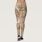 Elegant ingewikkeld wit ontwerp op tan Leggings (Achterkant)