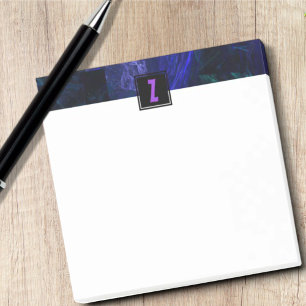 Elegant Initiaal Letter Monogram   Lumineus blauw Post-it® Notes