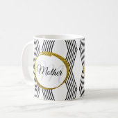 Elegant Initiaal Letter Monogram Zwart-wit Koffiemok (Voorkant links)