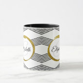 Elegant Initiaal Letter Monogram | Zwart-wit Mok (Midden)