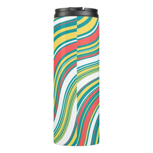 Elegant initiaal Modern kleurrijk patroon Groen Bl Thermosbeker (Achterkant)