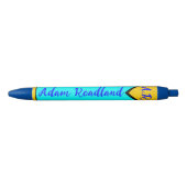 Elegant Initiaal Monogram Naam voor studenten, Bes Blauwe Inkt Pen (Voorkant)