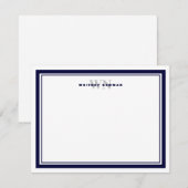 Elegant Initiaal Monogram Twee Grens Stationery Notitiekaartje (Voorkant / Achterkant)