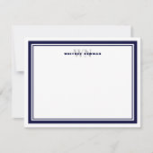 Elegant Initiaal Monogram Twee Rand Briefpapier Notitiekaartje (Voorkant)
