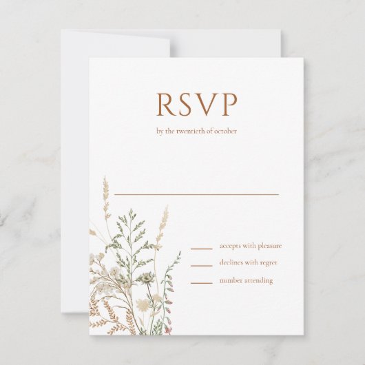 Elegant Initiaal Script Monogram Black Weddenschap RSVP Kaartje (Voorkant)