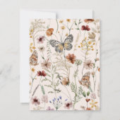 Elegant Initiaal Script Monogram Black Weddenschap RSVP Kaartje (Achterkant)