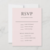Elegant Initiaal Script Monogram Blush Pink Wedden RSVP Kaartje (Voorkant)