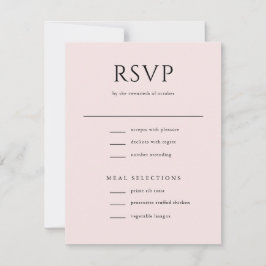 Elegant Initiaal Script Monogram Blush Pink Wedden RSVP Kaartje