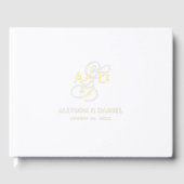 Elegant Initiaal Script Monogram klassieke bruilof Gastenboek (Voorkant)