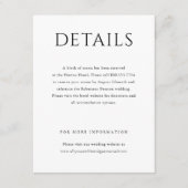 Elegant Initiaal Script Monogram klassieke bruilof Informatiekaartje (Voorkant)