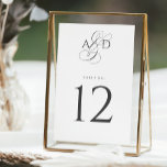 Elegant Initiaal Script Monogram klassieke bruilof Kaart<br><div class="desc">Elegante Initialen Monogram Classic Wedding tafelnummer heeft een prachtig klassieke typografie in combinatie met een elegant script ampersand.</div>