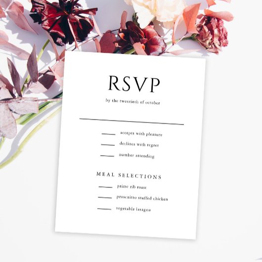Elegant Initiaal Script Monogram klassieke bruilof RSVP Kaartje