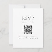 Elegant Initiaal Script Monogram QR Code Bruiloft RSVP Kaartje (Voorkant)