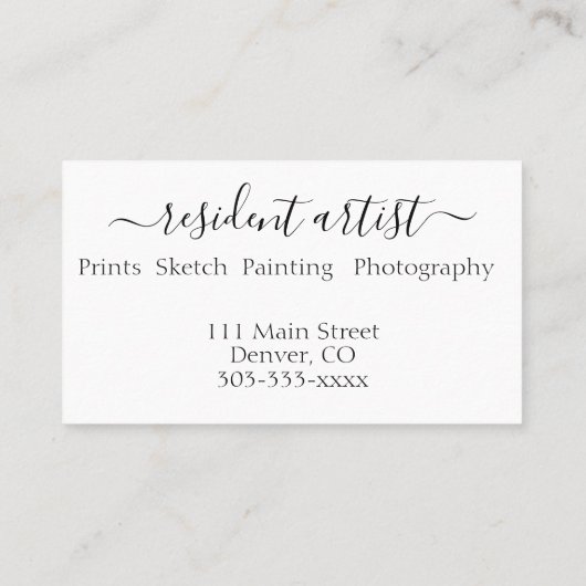 Elegant initiaal visitekaartje (Achterkant)