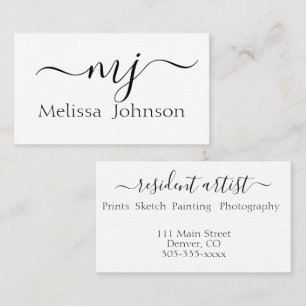 Elegant initiaal visitekaartje