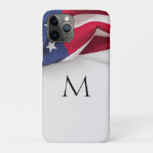 Elegant Initial American Flag Monogram Case-Mate iPhone Case (Achterkant)