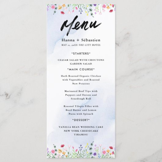 Elegant Initial Script Monogram Classic Wedding Menu (Voorkant)